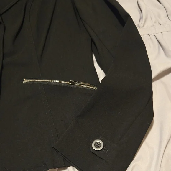 Mixit Black Women's Blazer with Zipper Accents - Picture 4 of 5